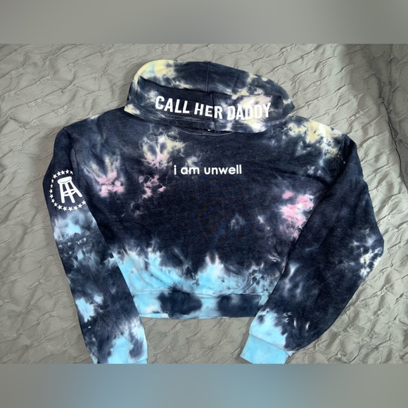 Barstool Sports Tops - Barstool Sports I Am Unwell Tie Dye Cropped Hoodie Size Large